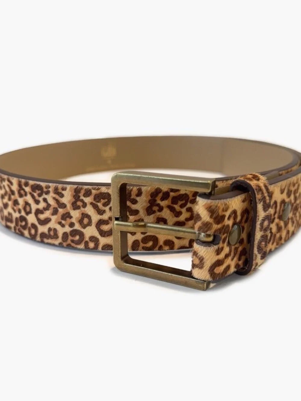 CABI Kipling Leopard Calf Hair Leather Belt Medium